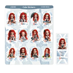 برچسب لاژید مدل اسم رعنا طرح کارتونی به همراه نشانگر کتاب