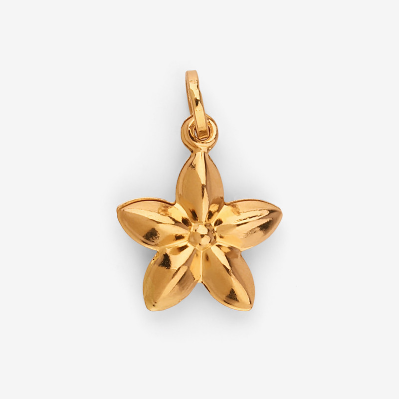 آویز گردنبند طلا 18 عیار زنانه نگین طرح گل