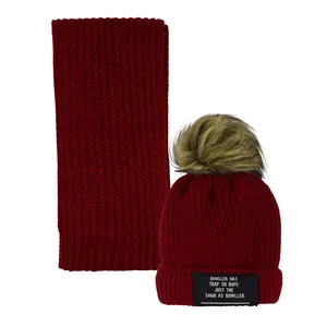 ست کلاه و شال گردن بافتنی بچگانه مدل N6-8104