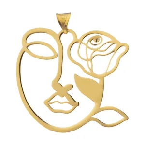 آویز گردنبند طلا 18 عیار زنانه قیراط طرح صورت کد GH4739