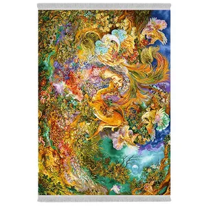 فرش پارچه‌ای دفه مدل فرشینه شانل مخمل طرح فانتزی کد 7201