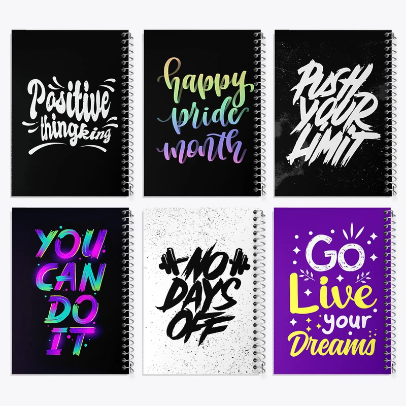 دفتر مشق 50 برگ خندالو طرح انگیزشی کد 845 مجموعه 6 عددی