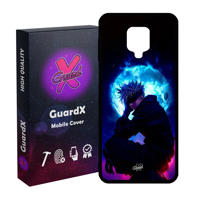 کاور گارد ایکس طرح ساتورو گوجو انیمه مدل Glass10691 مناسب برای گوشی موبایل شیائومی Redmi Note9 Pro/Note 9 Pro Max/Redmi Note 9S/MI Poco M2 Pro