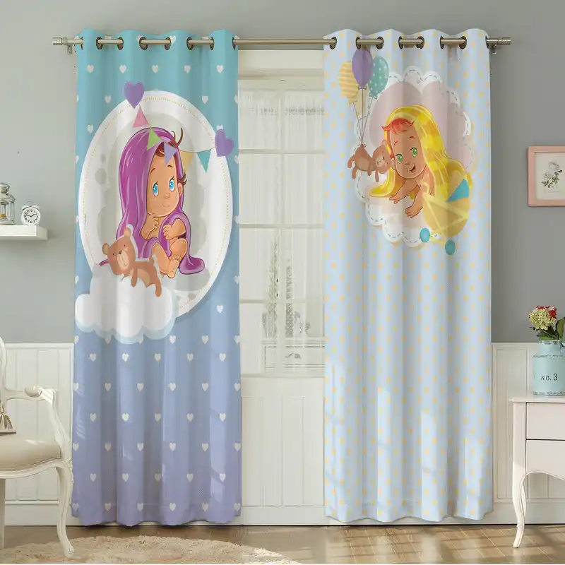 پرده نیروانا طرح کودک  مدل مخمل کد 4987سایز 140×280 سانتی متر