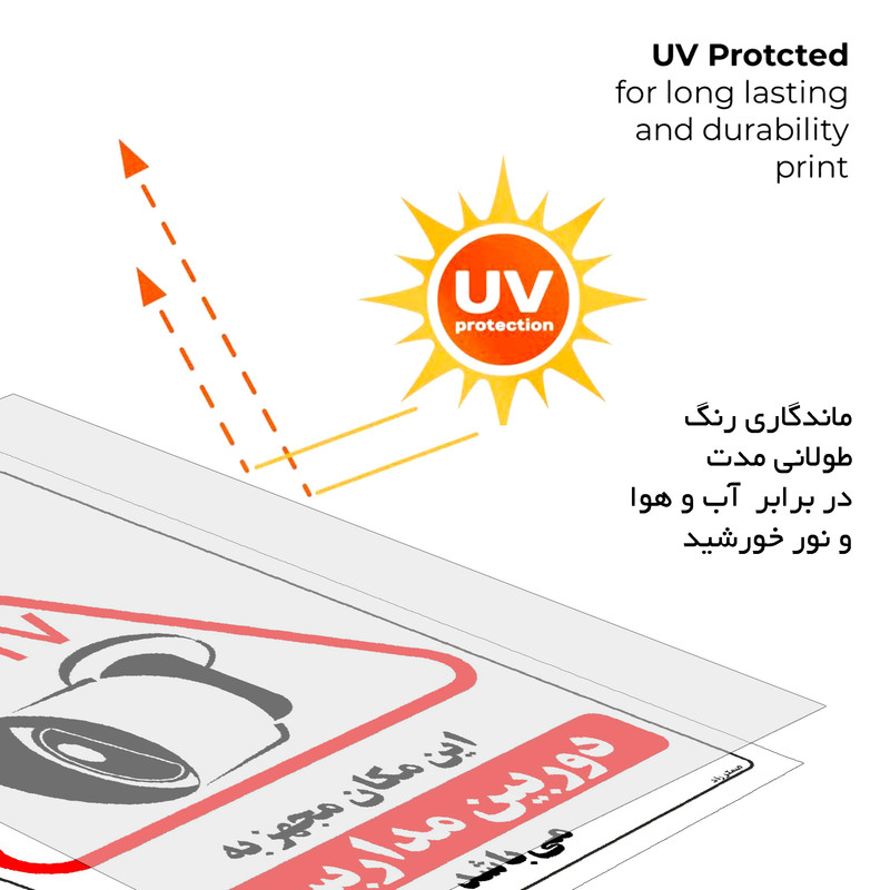 برچسب ایمنی مستر راد طرح این مکان مجهز به دوربین مدار بسته می باشد مدل HSE-OSHA-021