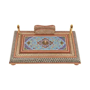 قلمدان خاتم کاری چوبی مدل درب دار 