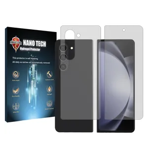 Nano tech transparent screen protector suitable Samsung Galaxy Z Fold5 mobile phone along with back of the phone