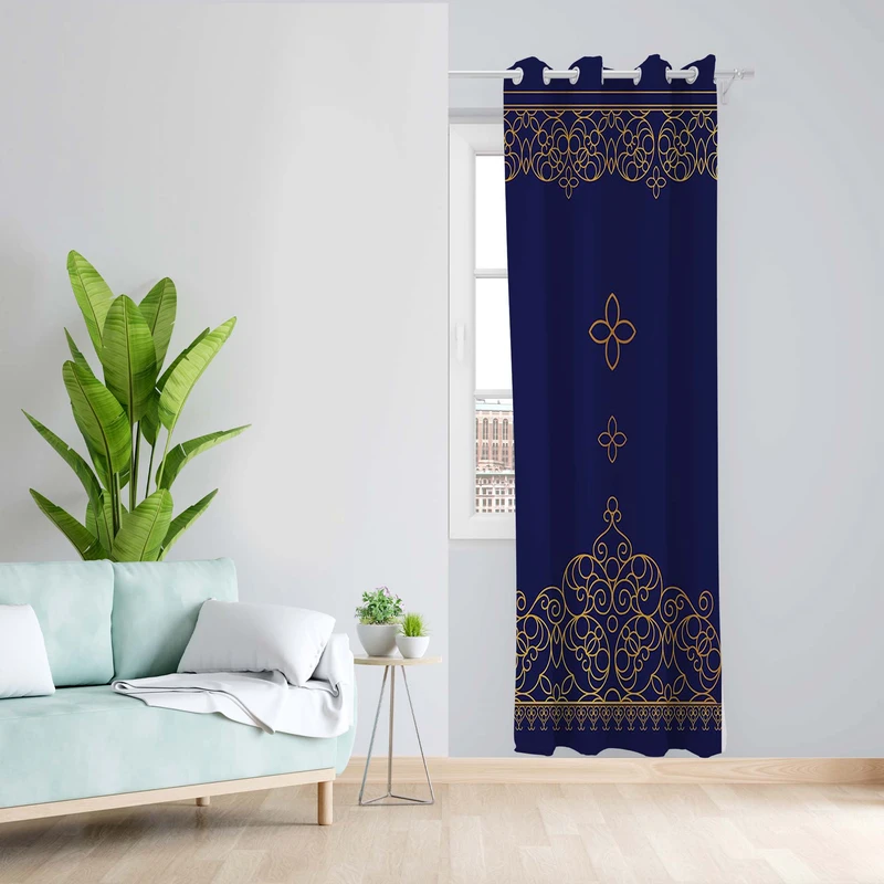 پرده طرح قاب مدل مخمل پانچی کد 1494 z سایز 140x200 سانتی متر