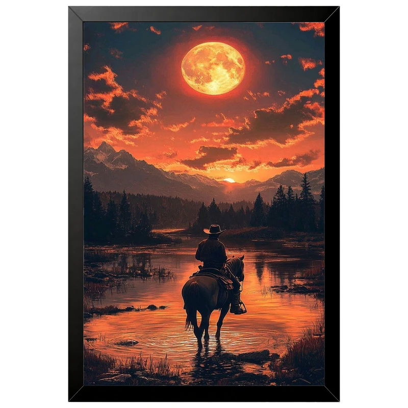 تابلو بکلیت طرح گیمینگ ردد red dead redemption 2 مدل B-po2328 فریم مشکی