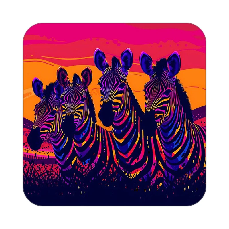 زیر لیوانی کاکتی طرح حیوانات رنگی مدل mp26255