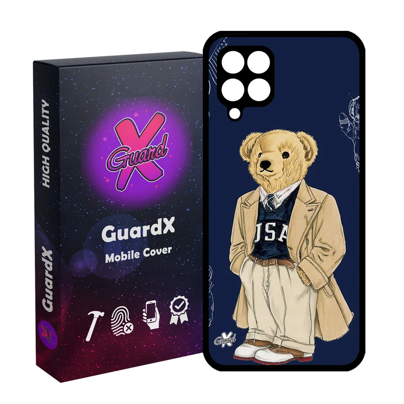 کاور گارد ایکس طرح خرس مدل Glass10427 مناسب برای گوشی موبایل سامسونگ Galaxy A12/M12/F12