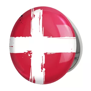 آینه جیبی خندالو طرح پرچم دانمارک مدل تاشو کد 20668 