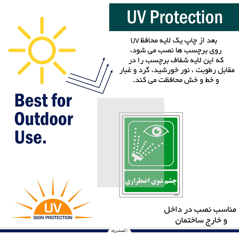 برچسب ایمنی مستر راد طرح چشم شوی اضطراری مدل HSE-OSHA-068