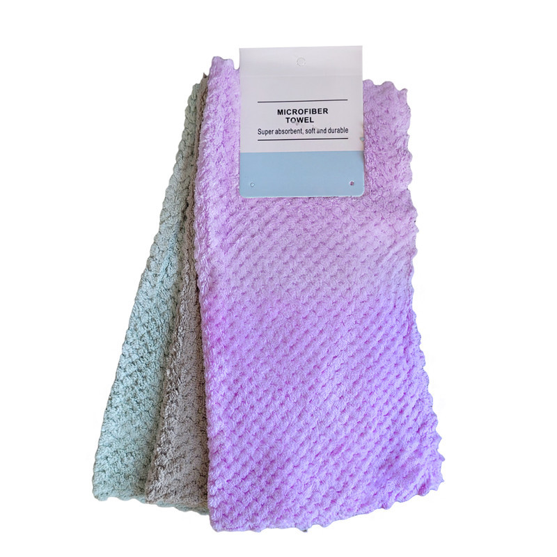 دستمال آشپزخانه مدل حوله ای میکروفایبر سوزنی کد 18 بسته 3 عددی