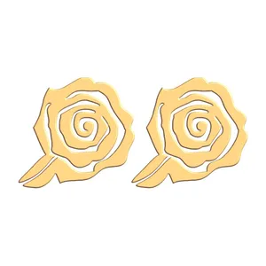 گوشواره طلا 18 عیار زنانه فرشته مدل گل رز WEL-000265
