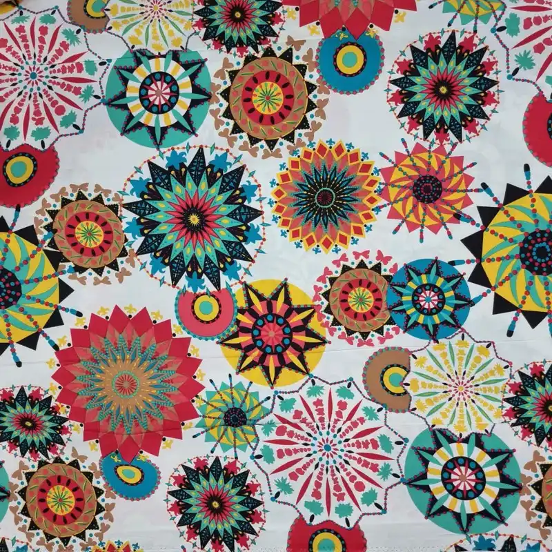 پارچه لباس مدل کودری نخی طرح خورشید کد A