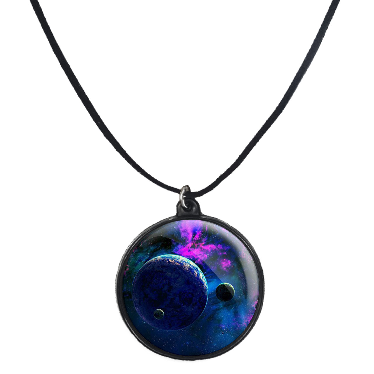 گردنبند پرمانه طرح سیاره ها کد pmb.25107 مدل دو طرفه