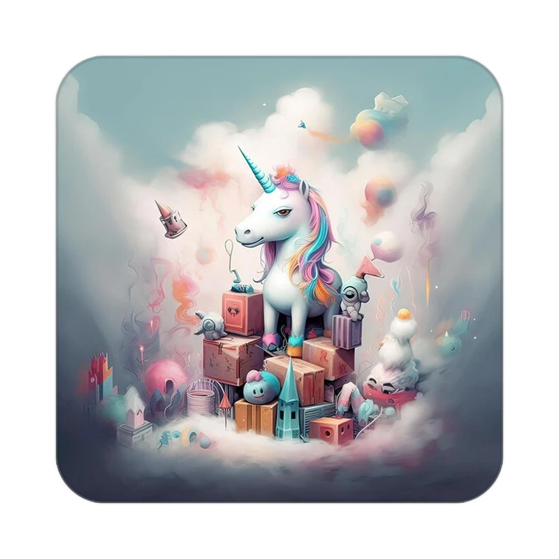 زیر لیوانی کاکتی طرح اسب تک شاخ و یونیکورن مدل mp30936