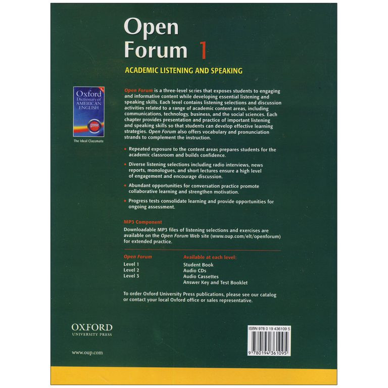 کتاب Open Forum 1 Academic Listening and Speaking اثر Angela Blackwell and Therese Naber انتشارات Oxford کتاب Open Forum 1 Academic Listening and Speaking اثر Angela Blackwell and Therese Naber انتشارات Oxford