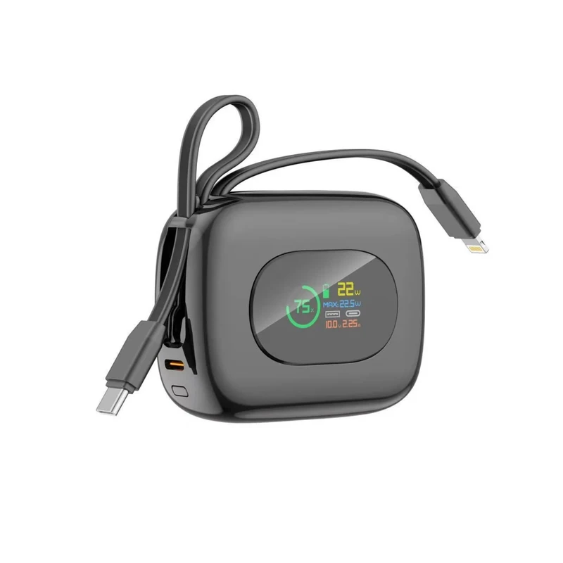 پاوربانک 22.5 وات بودی مدل PB823B ظرفیت 10000 میلی‌آمپرساعت به همراه 2 کابل USB-C و lightning