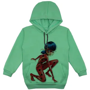 هودی دخترانه مدل دختر کفشدوزکی F04 رنگ سبز