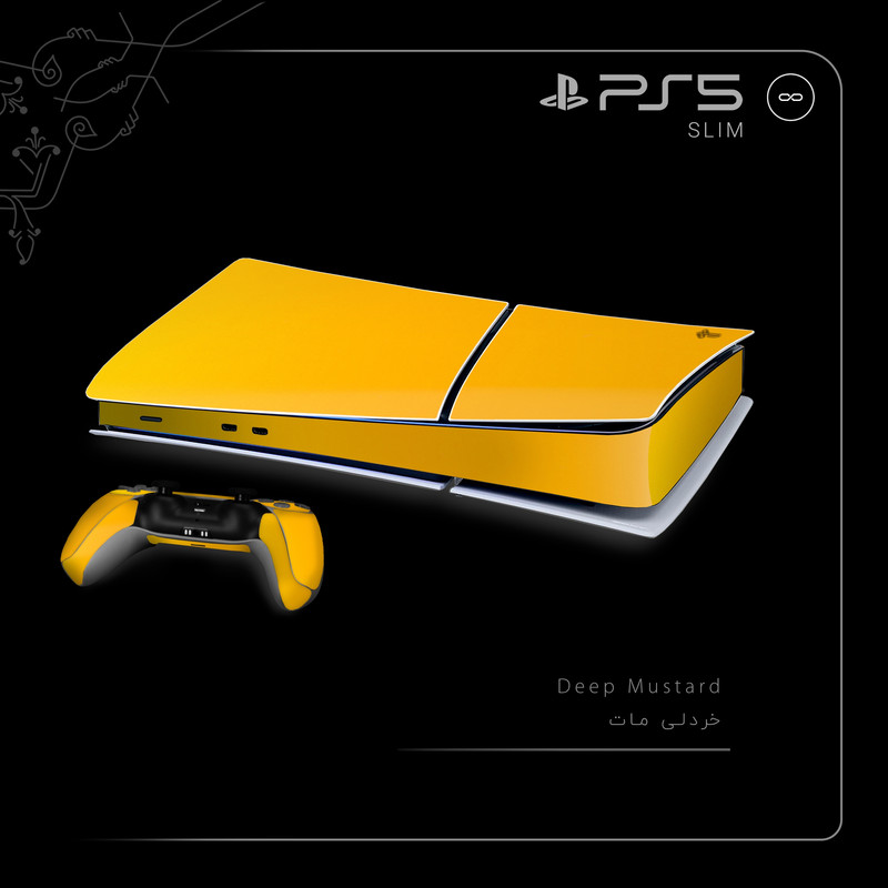 برچسب کنسول و دسته بازی PS5 Slim Digital Edition ماهوت مدل Deep Mustard