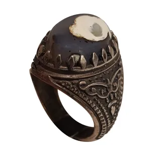 انگشتر نقره مردانه مدل عقیق سلیمانی بیت العقدة لبنانی کد ASBO110250