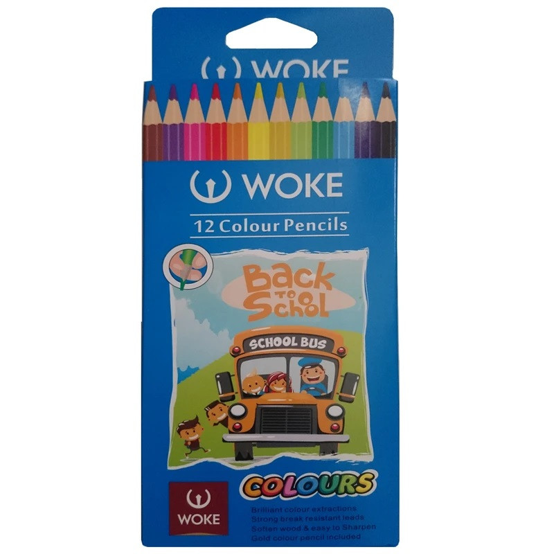 مداد رنگی 12 رنگ ووک مدل تماشا به همراه تراش و پاک کن مجموعه 16 عددی