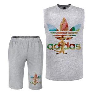 ست تاپ و شلوارک مردانه کد 03  رنگ طوسی