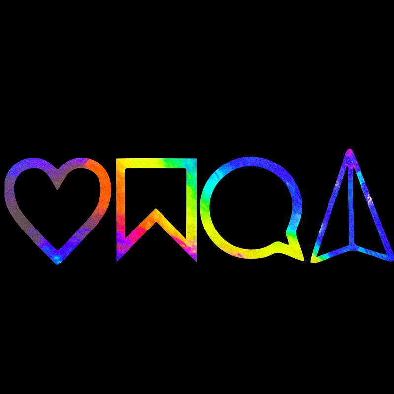 برچسب بدنه خودرو مدل هفت رنگ طرح لایک