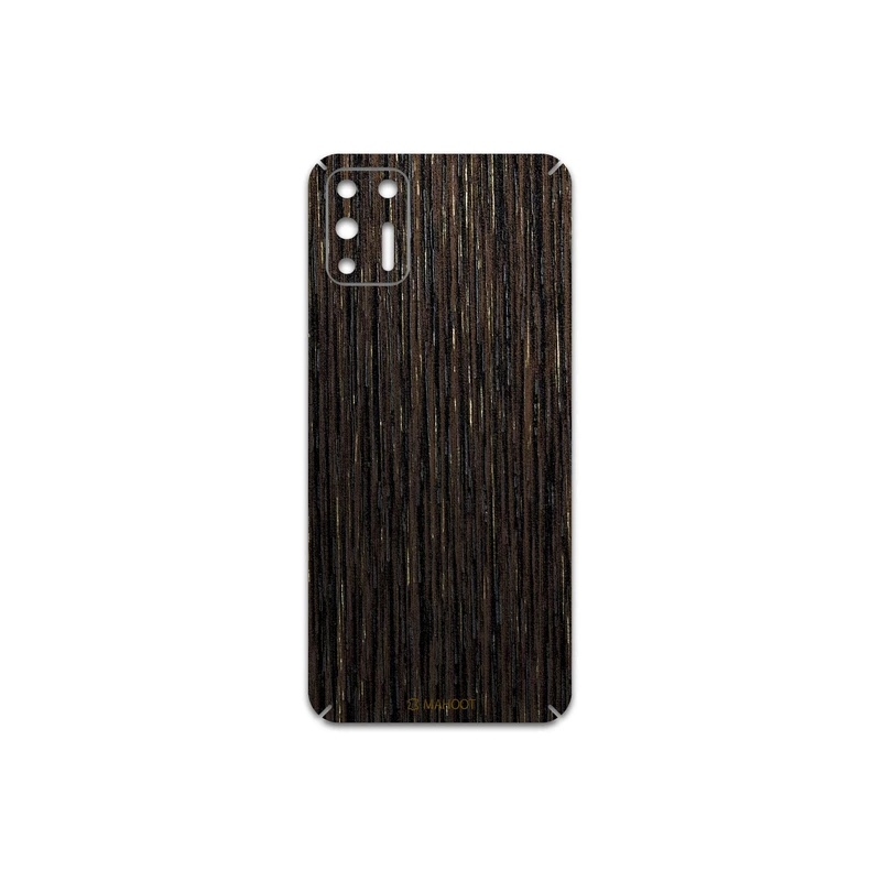 برچسب پوششی ماهوت مدل Dark-Gold-Stripes-Wood مناسب برای گوشی موبایل موتورولا Moto G9 Plus
