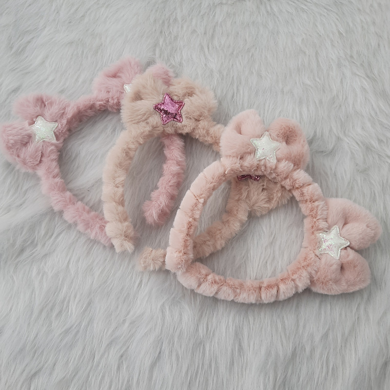 تل مو دخترانه مدل پشمی نرم طرح پاپیون 