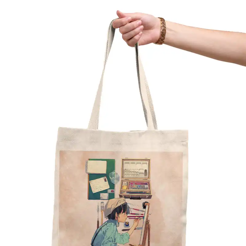 ساک خرید ترمه طراحان ایده مدل دختر نقاش کد 0035 - L