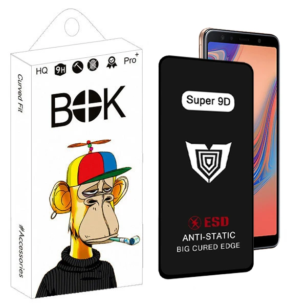 محافظ صفحه نمایش بوک مدل Super 9D Pro مناسب برای گوشی موبایل سامسونگ galaxy a750 / a7 2018