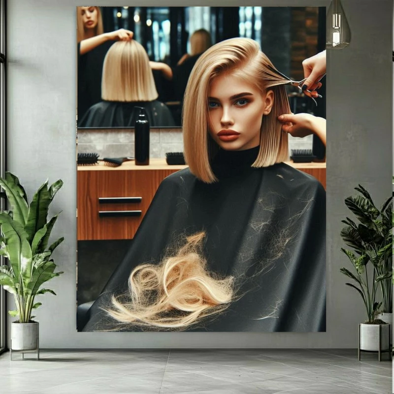 پوستر طرح موی باب پف دار مدل قارچی کد FP106548