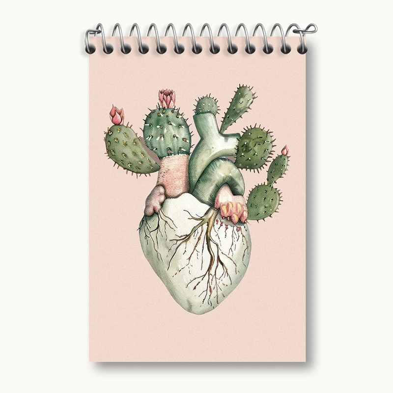 دفتر یادداشت 50 برگ خندالو مدل قلب کاکتوسی کد F2826