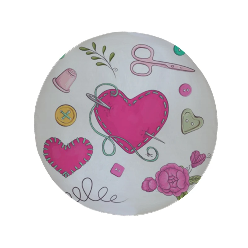    پادری مدل دایره طرح ابزار خیاطی کد 8183 سایز 90 × 90 سانتی متر