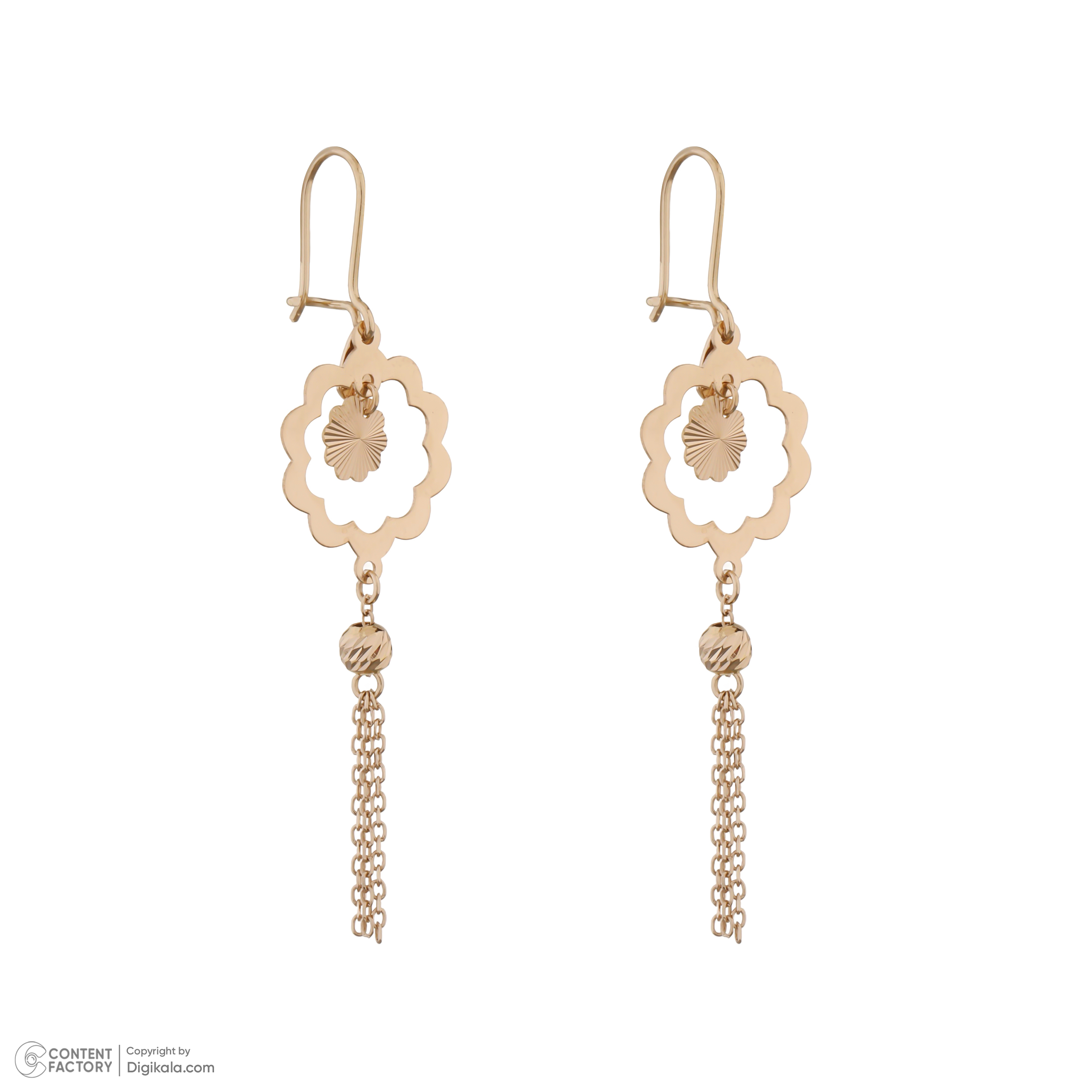 گوشواره آویزی طلا 18 عیار زنانه گلدم مدل 17151907