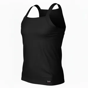 زیرپوش بدون آستین یقه خشتی مردانه پنبینه مدل نخ پنبه کامپکت