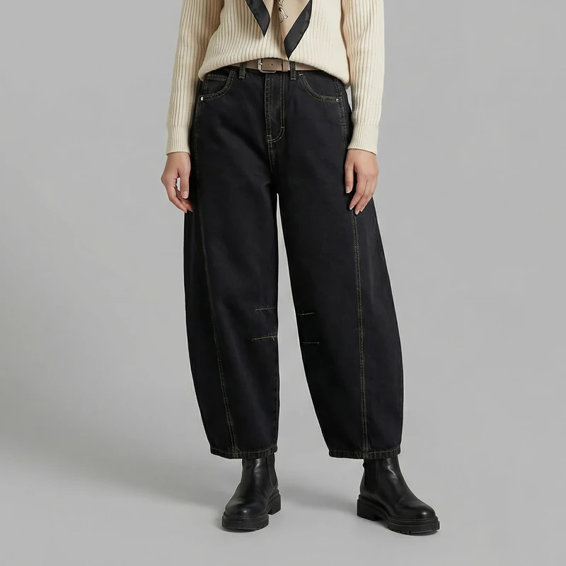 شلوار جین بگ زنانه مدل اچ ان اف 137-7