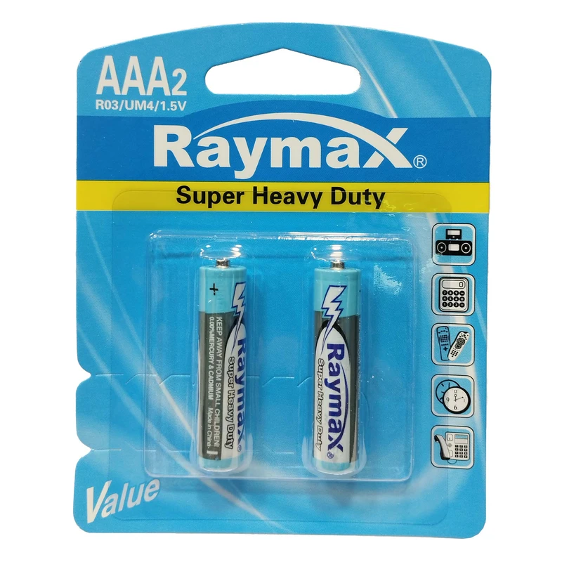 باتری نیم قلمی رایمکس مدل Super Heavy Duty بسته دو عددی