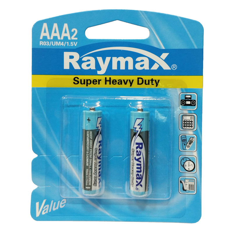 باتری نیم قلمی رایمکس مدل Super Heavy Duty بسته دو عددی
