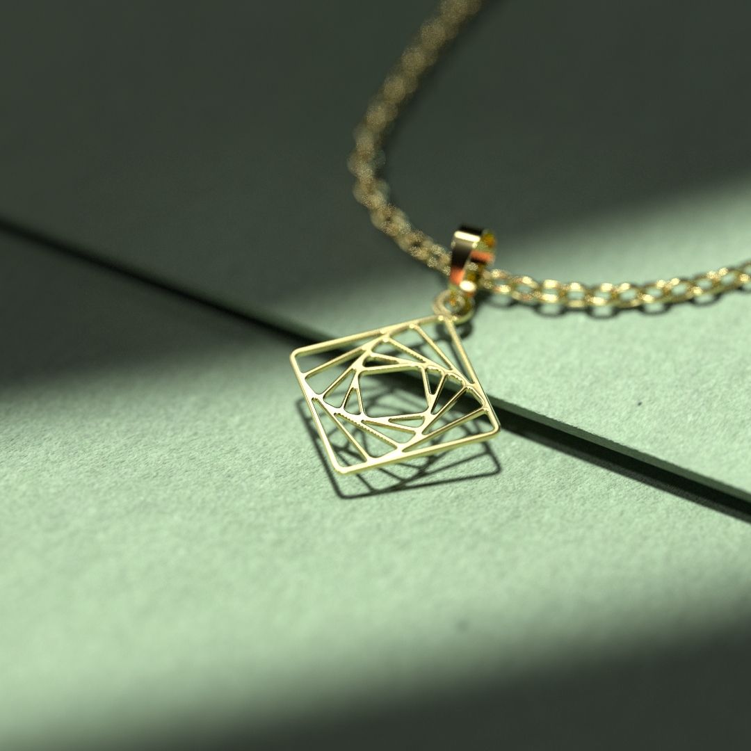 گردنبند طلا 18 عیار زنانه مدوپد مدل هندسی کد S2-1-1093 -  - 4