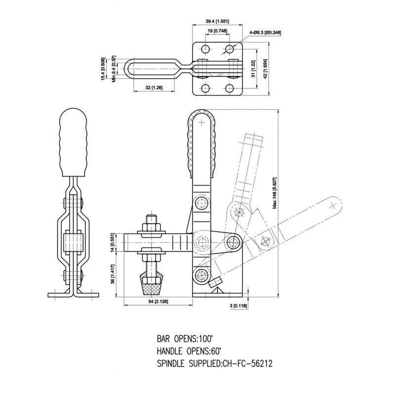 کلمپ دسته عمودی کلمپ تک مدل CH-101-D کلمپ دسته عمودی کلمپ تک مدل CH-101-D