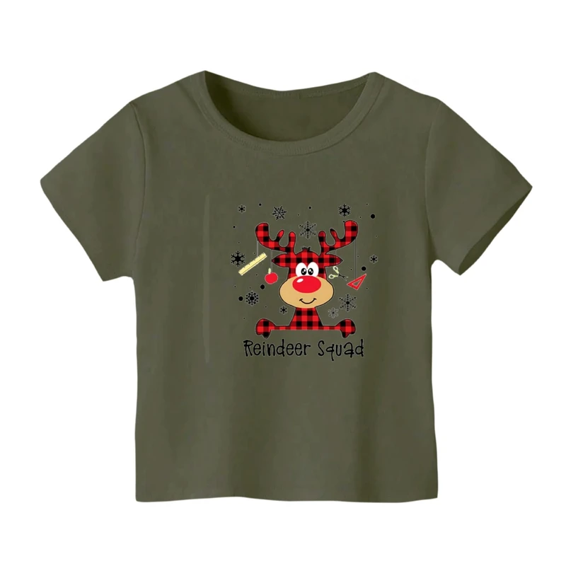 تی شرت آستین کوتاه بچگانه مدل گوزن کریسمس کد 12