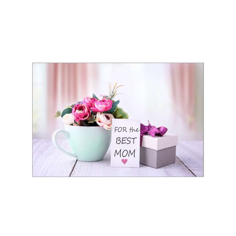  کارت پستال بادکنک آبی مدل مادر کد MOM4