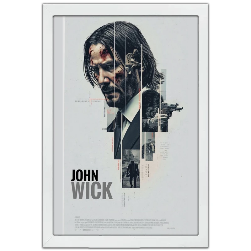 تابلو بکلیت طرح فیلم جان ویک JOHN WICK مدل W-po1621 فریم سفید