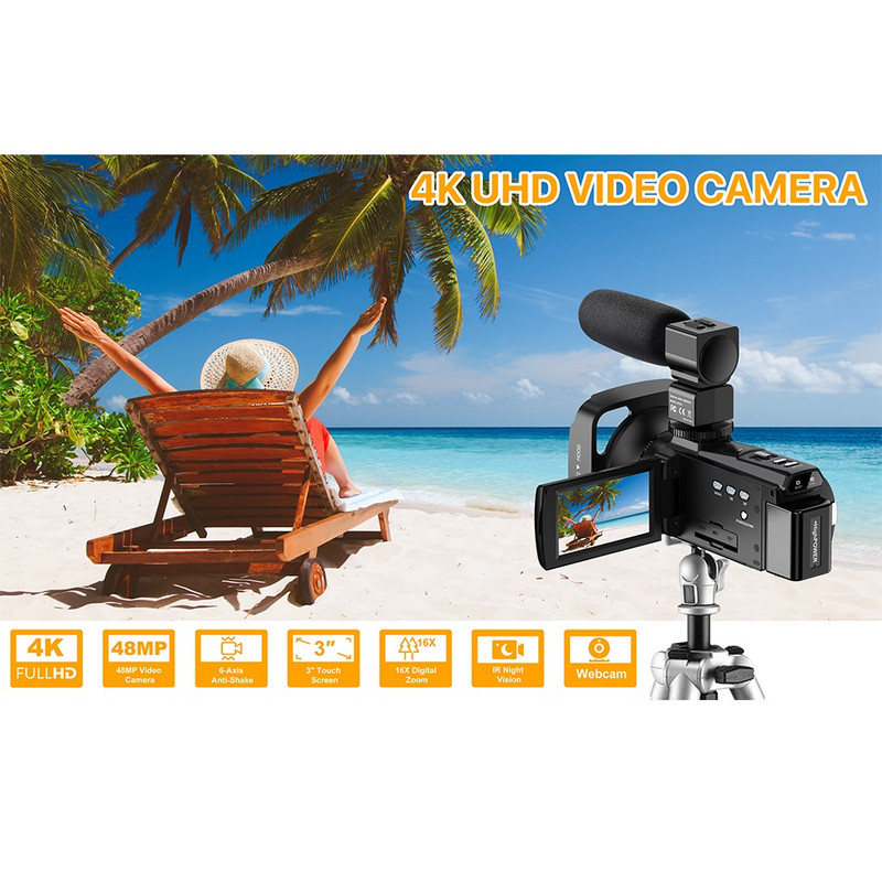 دوربین فیلم برداری مدل 48MP 60FPS with IR Night Vision