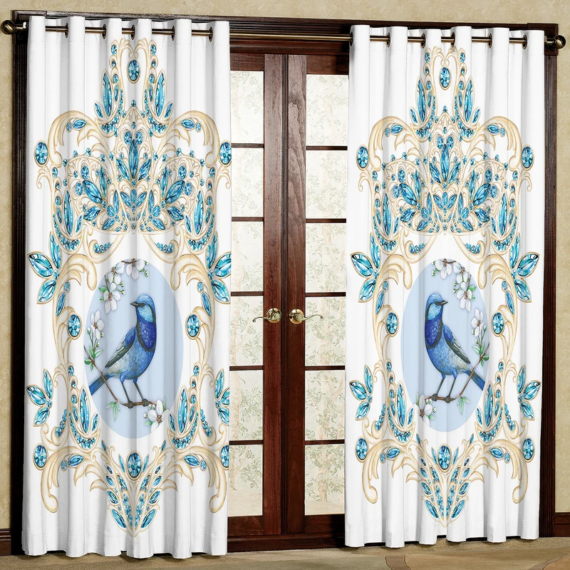 پرده مدل پرنده مخمل پانچی کد 2615 سایز 200x140 سانتی متر