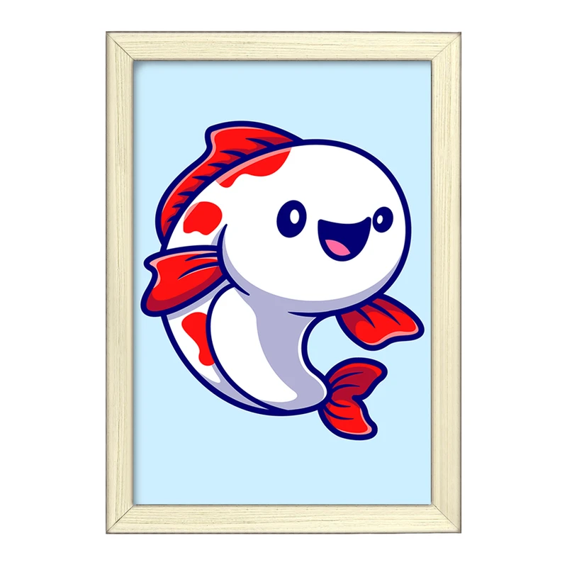 تابلو خندالو طرح حیوانات بامزه ماهی کد 29655